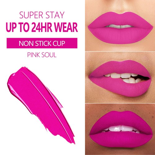 MAKI YIKA Hot Pink Lipstick for Women Color Stay Long Lasting Lipsticks, No Smudge Matte Liquid Lipstick Transferproof Cruelty-Free Lip Color | PINK SOUL