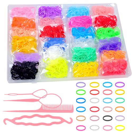 GoClimber 24 Colors Hair Rubber Bands, 1500 Pcs Mini Rubber Bands for Hair, Small Elastic Hair Ties, Colorful Hair Accessories for Toddler, Girl