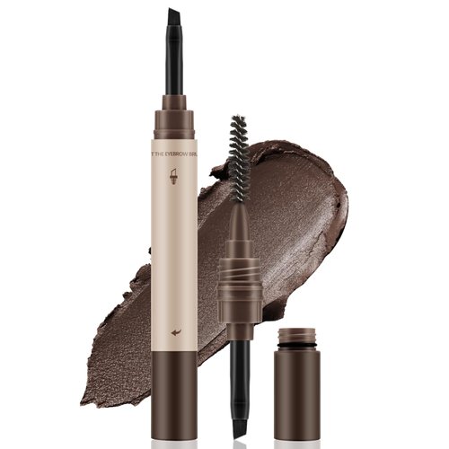 AFGHOUZ Double Head Eyebrow Pomade, Cream Eyebrow Gel Pomade Dark Brown, Waterproof Eye Brow Filler For Women, With Brow Brush