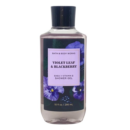 Bath & Body Works Violet Leaf & Blackberry 3 Pack Shea + Vitamin E Shower Gel Bundle - 10 fl oz / 295 mL each