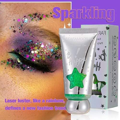 6Pcs Holographic Body Glitter Gel Set, Mermaid Sequins Liquid Holographic Glitter Gel Kit, Gold, Silver Chunky Glitter Liquid Gel for Face Hair Nails, Body Glitter, Hair Glitter, Festival Glitter Gel