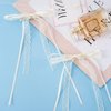 CustomyLife 2Pcs Beige Lace Hair Bow Clips Cute Coquette Snap Barrettes Bowknot Hair Ribbon for Women Christmas Valentines Wedding Prom Decorative Accessories