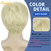 QUEENTAS Mens Wig Short Blonde Wig for Men Natural Cowboy Costume Wigs for Men Short Synthetic Hair Male Wig