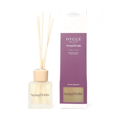 AromaWorks Hygge Reed Diffuser | Made with 100% Pure Essential Oils | Handmade in The United Kingdom | Great Aromatherapy Gift |100 ml (Timeout)