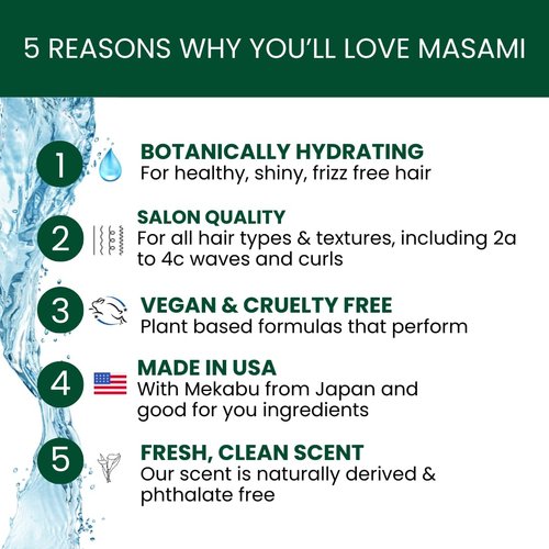 MASAMI Mekabu Hydrating Conditioner 32 oz Refill Pouch | Sustainable | Recyclable | Salon Quality | Color Safe | Japanese Seaweed | Sulfate Free | Paraben Free | Phthalate Free