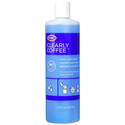 Urnex Clearly Coffee Pot Cleaner 14 Ounce (Made in the USA) French Press Liquid Cleaner for Glass Bowls Airpots Satellite Brewers and Thermal Servers Removes Coffee Oils