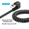 SinLoon U Shape USB Type C Spring Cable 5Gbps Retractable 90 Degree USB3.0 to USB C Charging Cable and Data Transfer for Phone, Tablet, Other USB C Devices (Left)