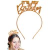 Gold Sparkle It's My Birthday Headband - Birthday Gifts for Women, 40th Birthday Tiara, Birthday Party Supplies, Decorations (MyBday) GLDGttr