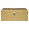 MODE HOME Wooden Tissue Box Cover Rectangular, Decorative Gold Tissue Box Holder for Bedroom, Living Room, Bathroom, Dryer Sheet Holder for Laundry Room Decor