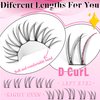 Natural Lash Clusters Left & Right Anime Eyelash Extensions Wispy DIY Cluster Lash Extensions D Curl Individual Lashes 13-17mm Eyelash Clusters 100pcs Manga Cluster Lashes