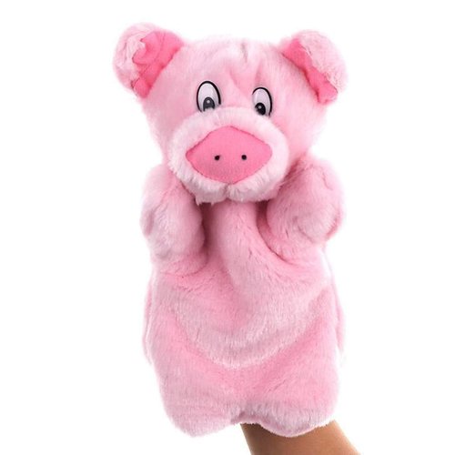 Pig Hand Puppets Farm Animal Plush Toys for Imaginative Pretend Play Storytelling Pink