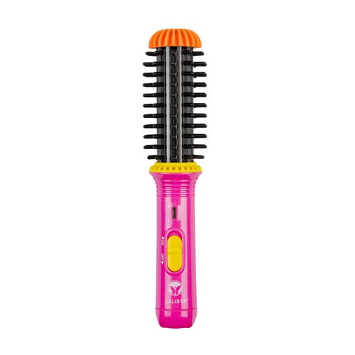 Calista GoGo Mini Round Brush, Compact Touch-Up Styling Tool (Flamingo)