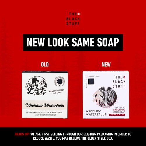 The Black Stuff All Natural Bar Soap for Men Handmade Cold Process Soaps with Organic Ingredients and Essential Oils - Mens Soap for Daily Use, Wicklow Waterfalls Body Soap