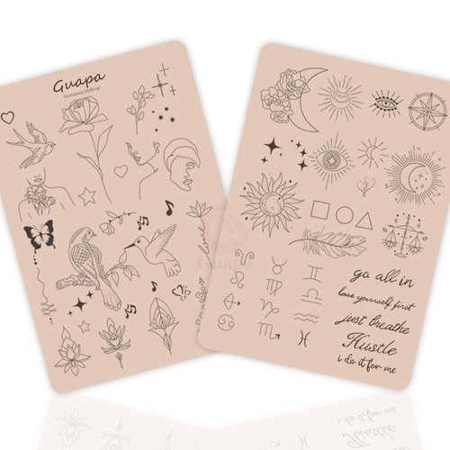3PCS Rasmet Silicone Tattoo Training Pad 1.5mm Thickness Double Sided Pre-printed Gray Design Fine Line Tiny Tattoo Practice Skin for Tattoo Line Practice Tattoo Shading