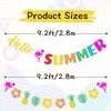 VILIFEVER Glitter Hello Summer Banner with Flamingo, Hello Summer Decorations for Home Office School Decor, Hawaiian Tropical Theme Holiday Birthday Party Supplies, Pre-Strung