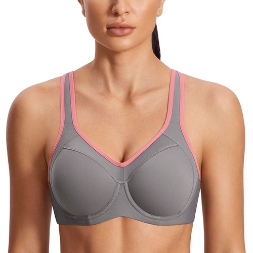SYROKAN Women's Full Support High Impact Racerback Lightly Lined Underwire Sports Bra Multicoloured #2 36DD