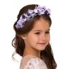 Campsis Girls Headpiece Flower Headbands Pearl Communion Hair Accessories Crystal Girls Birthday Photography Hair Band for Women and Girls(Purple)