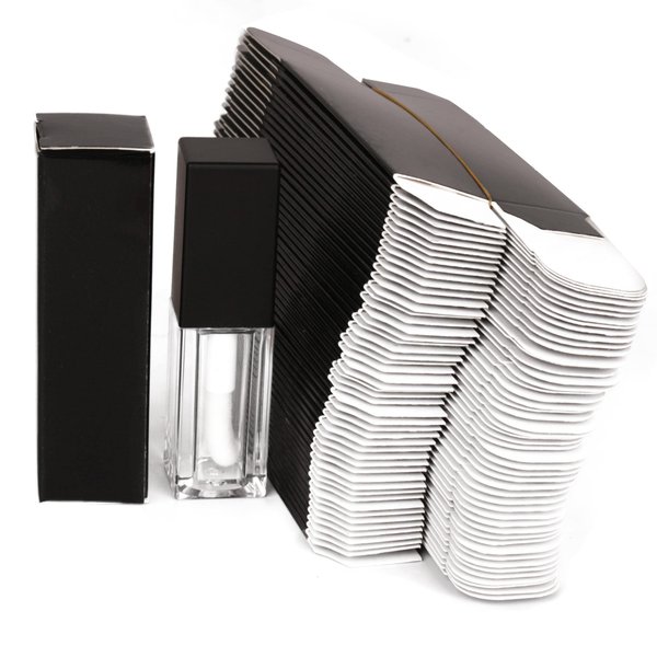 25pcs 25 * 25 * 86mm Craft paper box for lip gloss 350gms lipstick packing box for lipgloss tubes(pink paper box 25pcs) (Black)