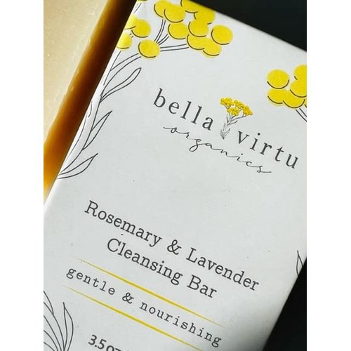 Rosemary & Lavender Cleansing Bar, hydrating organic bar soap for sensitive skin