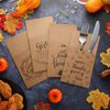 Zhehao 60 Pcs Thanksgiving Cutlery Holder Set Thanksgiving Turkey Utensil Holder Party Utensil Holder Pockets for Autumn Fall Harvest Party Favor Supply Table Decor