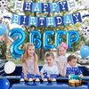 55Pcs Little Blue Truck 2nd Birthday Party Decoration Beep Beep Happy Birthday Banner Blue Truck Cake Topper Beep Two Cupcake Toppers Latex Balloons for Boys Girls Two Birthday Party Decor Supplies