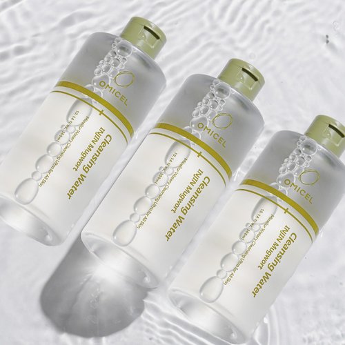 OMICEL INJIN Mugwort Mineral Cleansing Water (3 Count) - Gentle Makeup Remover | Micellar Water with Tea Tree Leaf Water | Glucose-Infused Formula for Effective Cleansing