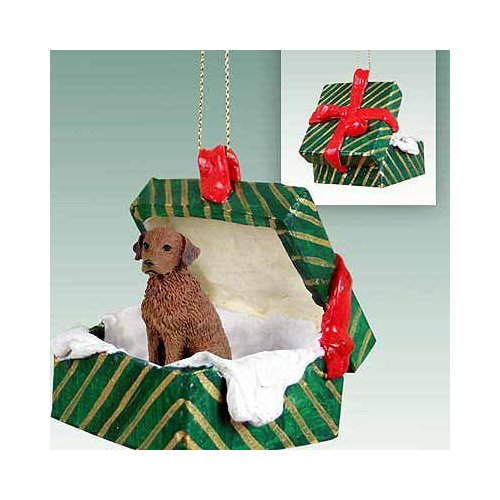 Chesapeake Bay Retriever Gift Box Christmas Ornament - Delightful!