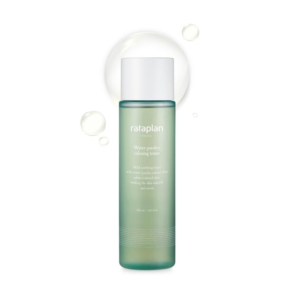 RATAPLAN Water Parsley Calming Toner with Centella Asiatica, Heartleaf, Korean Skin Care, Reduce Skin Heat, Hypoallergenic Soothing Toner, 7.10 fl oz