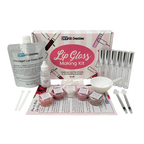 DIY Kit Creations Lip Gloss Making Kit (Standard Kit, 6 Tubes)