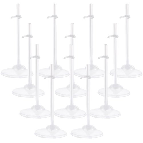 Abeillo 12 Pcs Adjustable Doll Stands Display Holder, Transparent and Lightweight Doll Display Stand, Suitable for 9 -12 inches Dolls Monsters, Action Figure Stand Doll Accessories