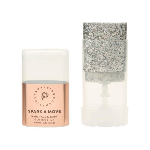 Profusion Cosmetics Spark A Move Hair, Face, and Body Glitter Stick, Get Glam Instantly and Shine Bright All Day with Multi-Dimensional Glitter Stick, Unleash Your Inner Sparkle (Moonwalk)