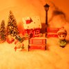 FABMODE 3 Pcs Christmas Dollhouse Benches, Mini Plastic Benches, Miniature Kit, Park Bench,Micro Landscape,Dollhouse DIY Accessories, 1:25 (with 1 Mini Street Lamp)