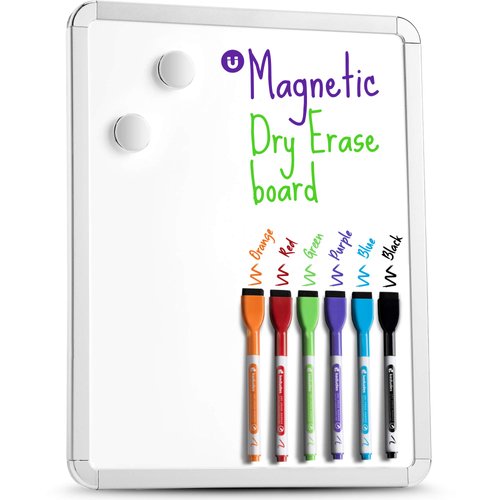 Magnetic Small White Board Dry Erase 11’’x14’’ - Mini Dry Erase Board Magnetic with 6 Markers, Personal Whiteboard Magnetic for Refrigerator Wall, White Boards, Small Magnetic Whiteboard for Fridge