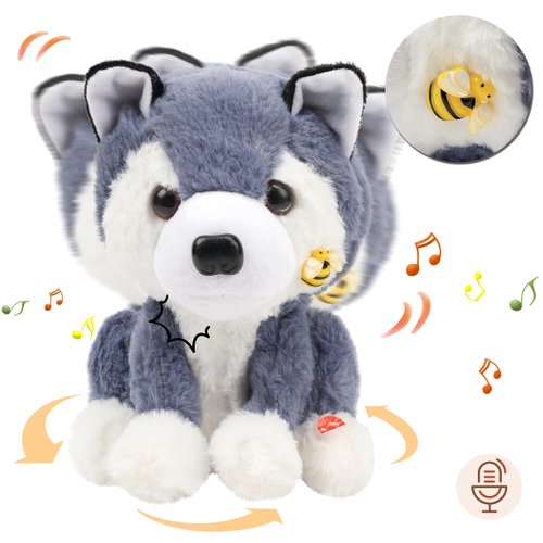 Easfan Talking Puppy Repeats What You Say Dog Stuffed Animal Singing Barking Twirling Electric In...