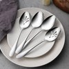 E-far Serving Spoons, 4-Piece Stainless Steel Serving Utensils Set - Solid Spoons x 2, Slotted Spoons x 2, Metal Hostess Serving Tablespoons for Catering Buffet Party Kitchen Restaurant