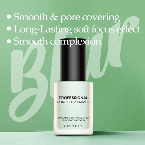 PS.PRETTYSKIN Professional Pore Blur Makeup Primer for Face 40ml /1.40fl.oz. Long-Lasting, Non-Sticky for Pores, Fine Wrinkles Cover, Titanium Dioxide (Blur Primer)
