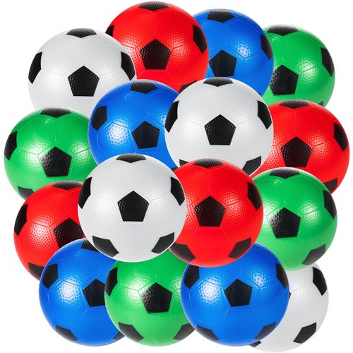 Sumind 16 Pieces Inflatable Soccer Bouncing Ball Inflatable Bouncy Toys Balls for Outdoor Adults Pet Party Supplies(6.3 Inch,4 Colors)