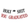 Congrats Grad 2024 Banner, You Did It Hanging Decorations, Glittery Class of 2024 Graduation Party Decorations Supplies(Red)