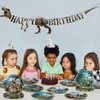 CHUNNIN 49PCS Dinosaur Birthday Party Supplies with Banner Dinosaur Themed Paper Plates Dinosaur Party Banner Dino World Paper Plates and Banner for Boys Kids Dino Theme Birthday Party Decorations
