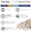 Superior Labs Magnesium Citrate - 100% NonGMO Safe from Additives, Stearates, Gluten and Other Allergens - Powerful Dose for Sleep, Cramps, Twitches - 1,250mg Citrate, 120 Vegetable Caps