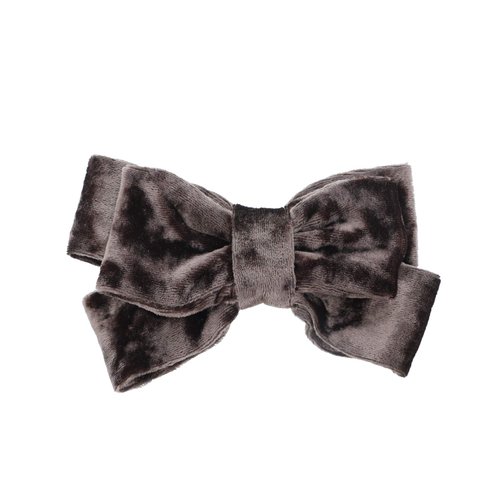 Crushed Velvet Bow Hair Clip for Women and Girls - Small Coffee