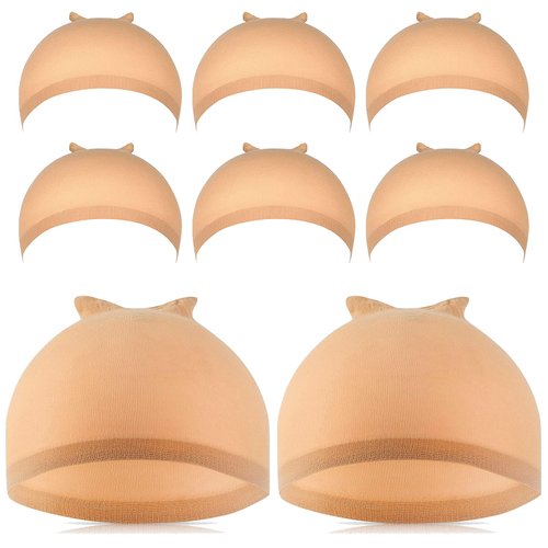 Wig Caps for Women, IKOCO 6Pcs Light Brown Wig Cap for Lace Front Wig Caps Bulk Stretch Nylon Sto...
