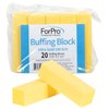 ForPro Professional Collection Ultra Gold Buffing Block, 240 Grit, Four-Sided Manicure & Pedicure Nail Buffer, 3.75" L x 1" W x 1" H, 20-Count