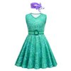 Dressy Daisy Little Girls Disgust Halloween Costume Birthday Party Dress Up Outfit Set with Scarf and Belt Size 7-8, Green
