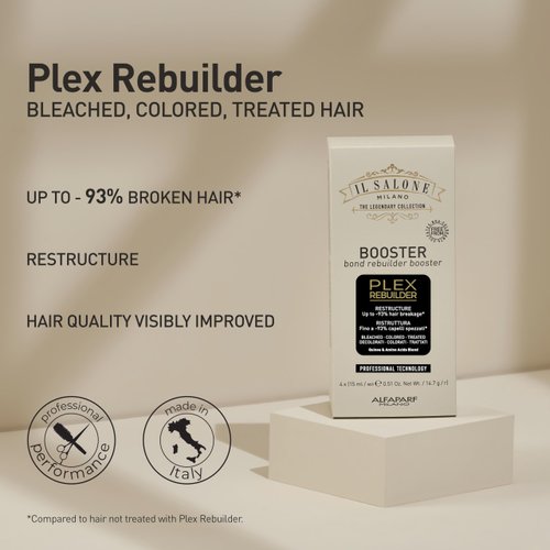 Il Salone Milano Plex Rebuilder Booster for Bleached, Colored Treated Hair - Bonding Hair Treatment for Enhanced Hair Color, Shine, and Softness - Repair Hair Care - 4 x (0.51 oz / 15 ml)