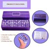 Vovotuzzi Dominos Set for Adults, Thick Purple Domino Double 6, Dominoes Set for Adults and Kids 28 Marbleized Purple Tiles Domino Set in Travel Leather Case, Classic Board Game
