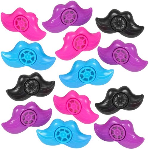 ArtCreativity Mustache Lip Whistles for Kids, Bulk Pack of 48, Durable Plastic Noise Maker Party Whistles, Bright Assorted Colors, Birthday Party Favors, Goodie Bag Fillers, Treasure Box Prizes