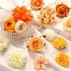 BBTO 21 Pieces Flower Hair Clip Rose Hair Clips Hair Barrettes for Women Flower Hair Accessories Boho Bride Claw Clip Hairpin Brooch Pin Headpiece for Girls Wedding (Orange)