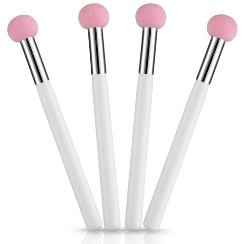 Sibba Foundation Brushes 4 PCS Makeup Setting Powder Blush Beauty Techniques Sponge Angled Stick Liquid Concealer Cream Nose Face Contour Make Up Loose Powder Puff Under Eyeline Set Pressed Blending