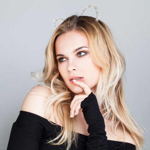 WHAVEL 3 Pcs Cat Ears Headband, Rhinestone Cat Headband Crystal Animal Ears Headband Costume Cosplay Cat Costume Party Supplies Halloween Hair Accessories for Women (C)